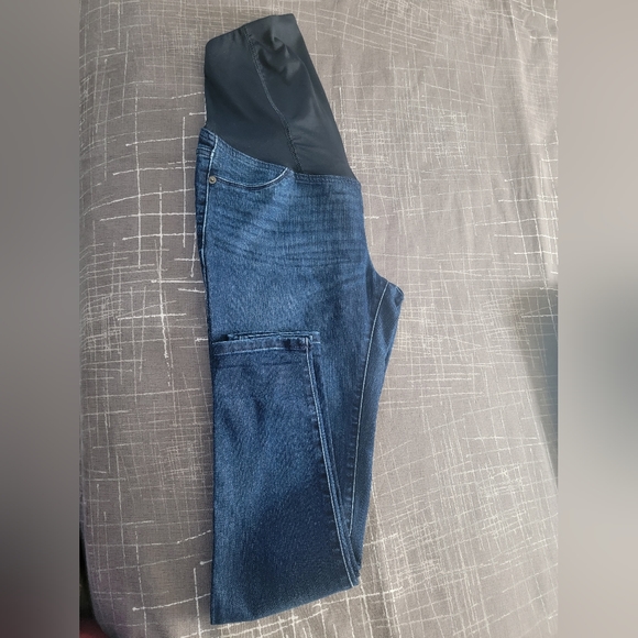 EUC Isabel Maternity by Ingrid&Isabel maternity Dark Wash Full Panel jeans, Sz 2 - Picture 1 of 8